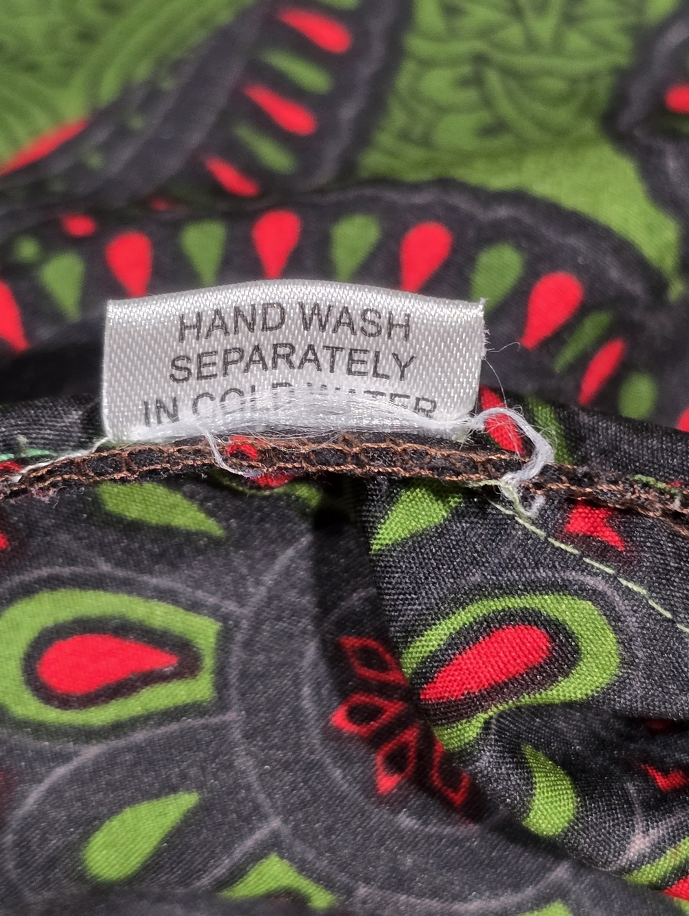 Lapogee Bold Print Green Short-Sleeve Dress with Red & Black Accents - Picture 11 of 11